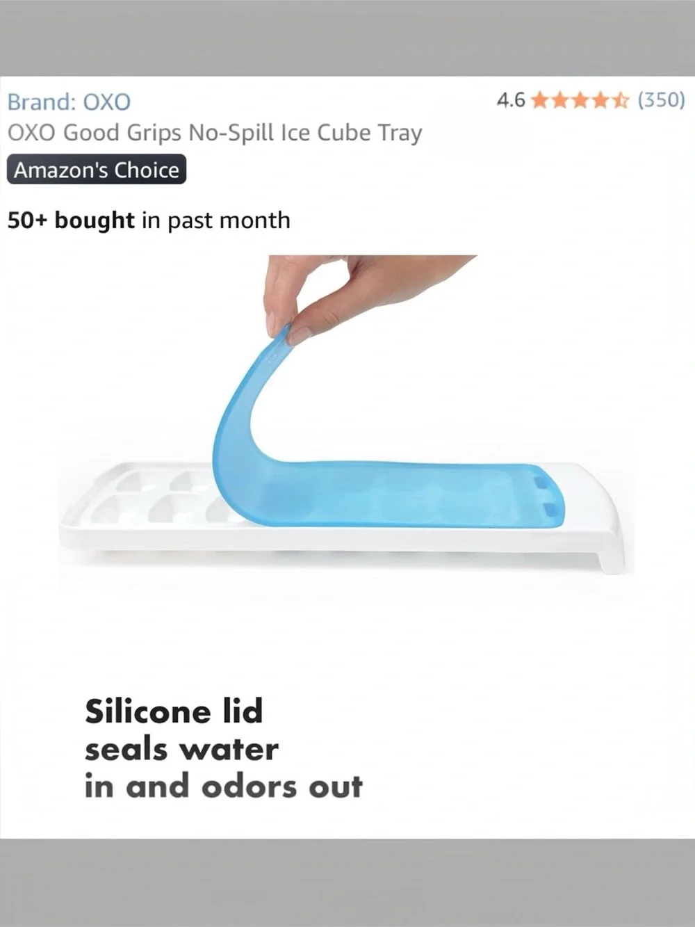 OXO Good Grips Modern No-Spill XL round Ice Cube Tray Silicone Lid Teal 1 pack
